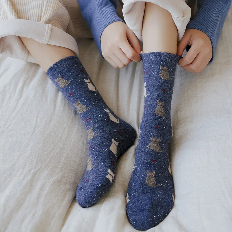 Japanese Style Cat Wool Socks