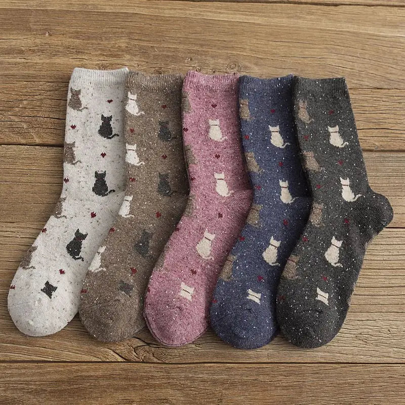 Japanese Style Cat Wool Socks