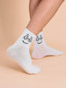 White Cartoon Faces Socks